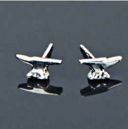 Silver Small Anvil Earrings